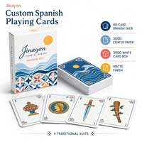 Jeu de cartes espagnoles personnalisées avec logo, 48 cartes, papier couché 300 g/m², finition mate, boîte à rabat, jeu de cartes de casino