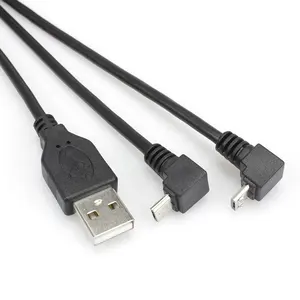 定制90度角微型usb电缆微型B公到USB A公
