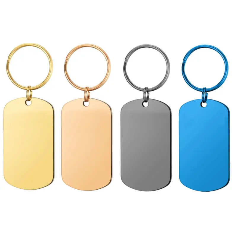 Keychain Accessories Stainless Steel Promotional Simple Engraved Aluminum Keychain Logo Stainless Steel Keychains In Bulk