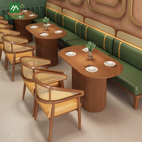 Meubles de Restaurant : Chaises en Rotin Personnalisables pour Restaurant Occidental et Salon de Thé, Ensemble Table et Chaises