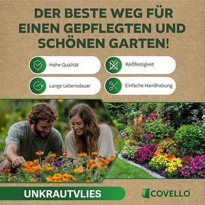 Toile de paillage robuste et imperméable 100 % polyester – Tapis de contrôle des adventices durable <span class=keywords><strong>pour</strong></span> jardin, parterres de fleurs et terrasses - Product Image 4