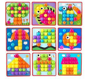 46 pièces <span class=keywords><strong>de</strong></span> jouets d'art à boutons, <span class=keywords><strong>jeu</strong></span> <span class=keywords><strong>de</strong></span> <span class=keywords><strong>mosaïque</strong></span> <span class=keywords><strong>de</strong></span> correspondance des couleurs, plateau à chevilles en forme <span class=keywords><strong>de</strong></span> champignon, jeux éducatifs préscolaires pour enfants - Product Image 5