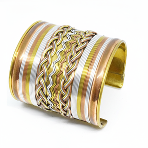 Septembre 2025 cercle laiton patine blanche bras bijoux manchette de fête égyptienne pour femmes bracelet USA brillant couleur or bijoux - Product Image 1