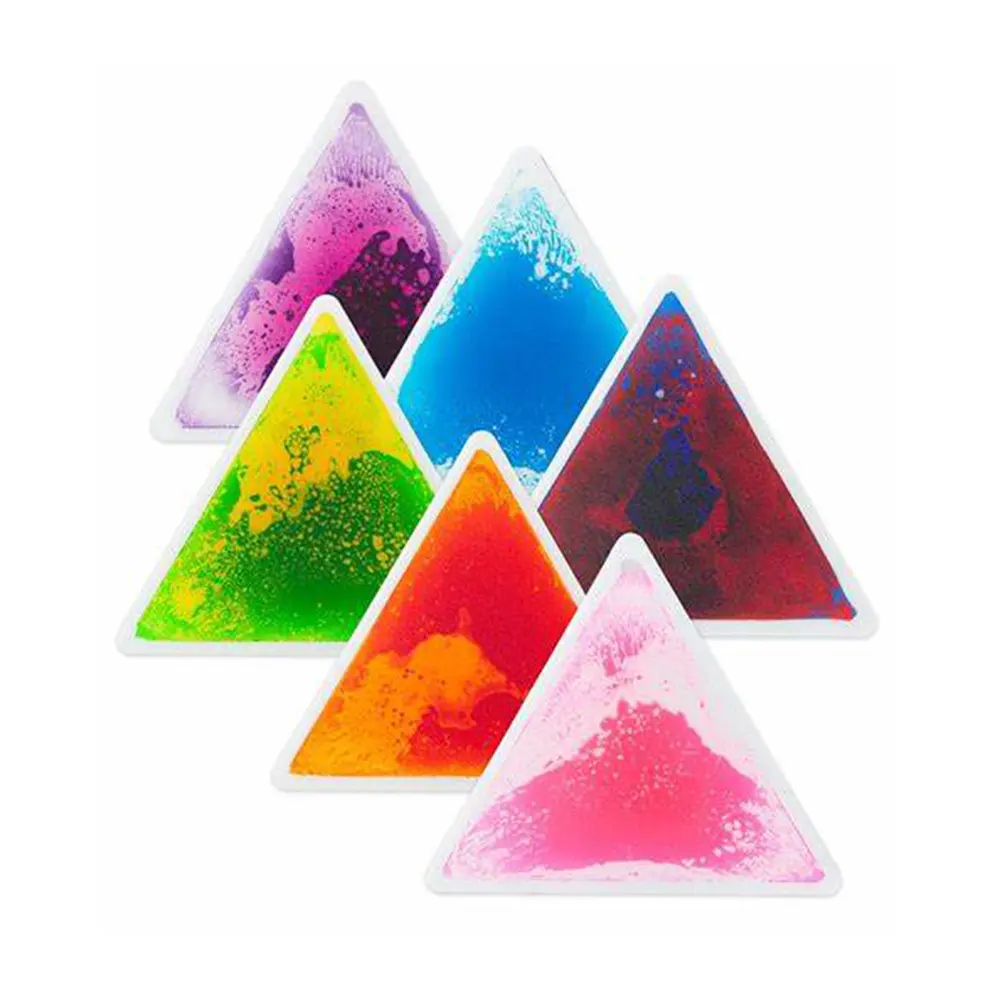 Jouets sensoriels éducatifs pour enfants, carreaux en vinyle de couleurs Gel, tapis de jeu Tactile, Puzzle sensoriel de maternelle en forme de Triangle, sol 3D