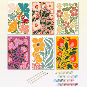 Kit de <span class=keywords><strong>Peinture</strong></span> par Numéros 6 Panneaux Mini, Motif Floral Abstrait, <span class=keywords><strong>Peinture</strong></span> à l'Huile DIY sur Toile, Fournitures d'Art Acrylique pour Décoration Intérieure, Dropshipping - Product Image 1