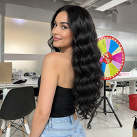 Perruques Lace Front HD sans colle en cheveux vierges pour femmes noires, vente chaude, longueur moyenne, ondulées, densité 180%, toutes couleurs