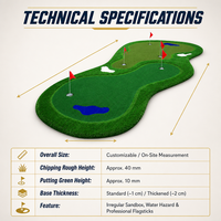 Tapis d'entraînement de golf, mini-green de golf, green de putting simulé 200*400