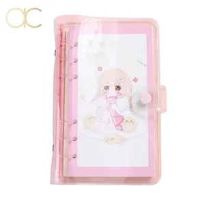 Wholesale A5 A6 Plastic Clear PVC Budget Binder Transparent Refillable Colored 6 Ring Loose leaf Binding Planner Folder Notebook