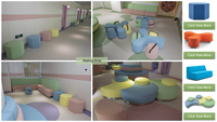 Solution d'ameublement médical pour salle d'attente d'hôpital : canapé, fauteuils, tabourets, poufs