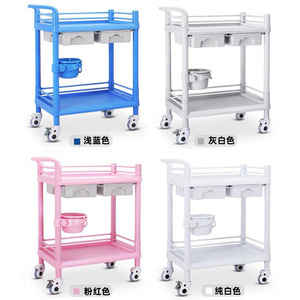 Jiankang Beauty <b>Trolley</b> ABS Two Story Multi Functional Salon Cart With Wheels And Drawer - Product Image 2