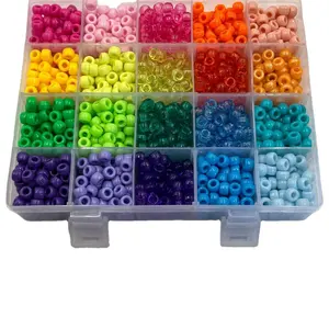Kit de perles de lettres en acrylique coloré et perles de poney pour la fabrication de bijoux et de bracelets