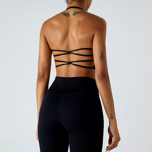 2023 New Cross Straps Bandage Yoga Bra Running Gym Clothing for Women Custom Sports Underwear Workout <strong>Clothes</strong> Activewear Bras - Product Image 3