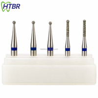 Kit de fraises diamantées pour étudiants en laboratoire dentaire débutants, tiges FG RA 0,8-0,9 mm, haute vitesse lente, 5 pièces/kit