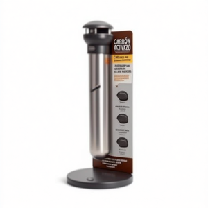 Cenicero Nero in Acciaio Inossidabile 30 Cm per Uso Esterno - Product Image 1