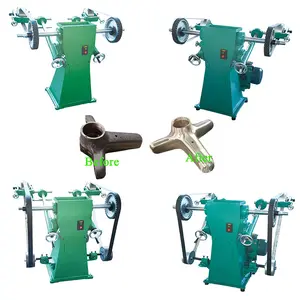 Industrial whole polishing line factory workers copper faucet fittings hand belt polishing machine with protect dust