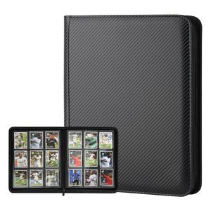 Classeur en cuir à 9 pochettes avec fermeture éclair pour cartes à collectionner – Rangement pour album de cartes - Product Image 1