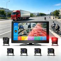 Système de surveillance BSD 10,1 pouces avec écran TFT LCD étanche IP68, 4 caméras, résolution 1280x720, entrée AHD 4 canaux pour semi-remorque