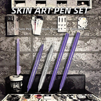 Autocollant de logo personnalisé Ensemble de stylos marqueurs pour piercing et tatouage chirurgical avec règles Crayons marqueurs de positionnement pour l'art corporel