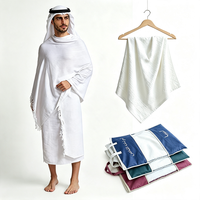 Handuk Ihram Mikrofiber Cepat Kering Lembut Sampel Gratis Pabrik Penjualan Laris Handuk Haji Umrah Putih untuk Pria Muslim