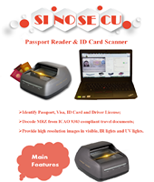 Lecteur de documents OCR rapide multifonctionnel pour passeport Carte d'identité Permis de conduire Interface USB Produit en stock
