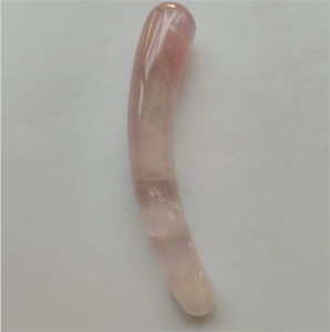 Yoni-consolador de cristal de cuarzo rosa natural curvo, masajeador de pene, placer, varita para sexo - Product Image 4