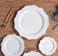 Assiettes de dîner rondes en céramique blanche écologiques, modernes, en porcelaine fine et durable, pour mariage et restaurant