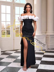 MF Latest Design V-<b>neck</b> Sleeveless <b>Lace</b> Print Woolen Natural Waist Maxi Party <b>Dresses</b> for <b>Wedding</b> <b>High</b> Quality - Product Image 3