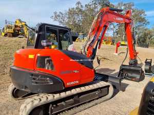 Excavadora de cadenas KX080-3S usada, económica, con bomba y caja de cambios de alta calidad y bajo precio, en venta. - Product Image 5