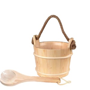 Barril de madera transfronterizo de cuatro litros con cuchara de madera, barril de sauna con base, baño de vapor, barril de madera multifuncional - Product Image 5