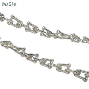 Wuqie Wholesale Fashion Cuban Chain Silver U-shaped Chain for DIY Bracelet Necklace Jewelry Making Finding