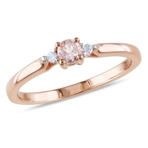 Anillo de Halo de Morganita de Lujo Exquisito con Envío Rápido, Anillo de Boda con Piedra Preciosa Rosa y Anillo de Compromiso de Morganita con Diamantes - Product Image 5