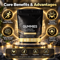 Gummies de Shilajit en gros sous marque privée avec Ashwagandha, 60 unités, pour la vitalité quotidienne des hommes, complément alimentaire OEM&ODM