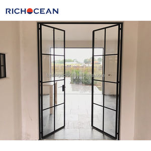 Richocean tùy chỉnh cong Nhôm đóng khung đu cửa kính crittall phong cách lối vào kim loại pháp cửa - Product Image 4