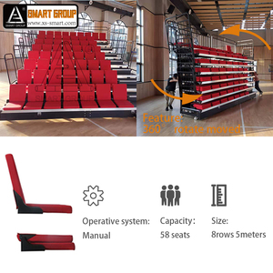 Tribunes escamotables pour terrain de basket-ball de stade intérieur, solutions de sièges flexibles et pliantes, tribunes télescopiques mobiles - Product Image 2