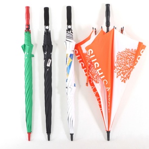 Wholesale Sunny Kinte <b>Windproof</b> Custom Printed Straight Golf <b>Umbrella</b> Auto Open Logo Orange Black Fiberglass Frame 30inch - Product Image 2