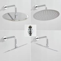 Ensemble de robinet de douche chromé robinets de douche de bain thermostatiques dissimulés mitigeur de baignoire mural à 3 voies bec rotatif F