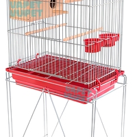 Cage à oiseaux haute avec support métallique pliable, nid de reproduction en bois, plusieurs perchoirs, gamelles pour oiseaux, pour perroquets, logement intérieur pour oiseaux de compagnie