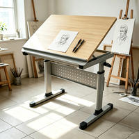 Table de dessin réglable manuelle simple avec fente pour papier, cadre renforcé, bureau inclinable pour salle d'art