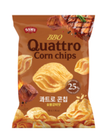 SAMAH BBQ Quattro Chips de Maíz con Sabor a Galbi Coreano, Sabor a Carne Ahumada, Textura Ondulada de Cuatro Capas, Paquete de Snacks Crujientes, Bocado Adictivo