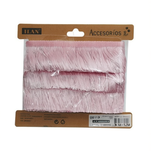 ริบบิ้น Ilan Fringe ขนาด 5 ซม. x 12 ม. สีชมพู สำหรับงานประดิษฐ์และตกแต่ง - Product Image 1