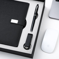 Coffret cadeau d'affaires A5 Carnet en PU Tasse isotherme Stylo métallique Clé USB Haut de gamme Personnalisation d'entreprise LOGO Vente en gros