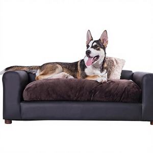 Canapé pour animaux de compagnie Moots Premium en similicuir PU, résistant à l'eau, une place, pour appartement, couleur espresso, taille moyenne/grande - Product Image 1