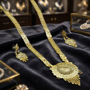 Wholesale Fashion 14K 18K 24K Micro Gold Filled <b>Necklaces</b>, Traditional Jewelry, Floral Design Micro Gold Plated <b>Long</b> Jewelry Set - Product Image 4