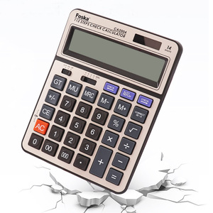 เครื่องคิดเลข FOSKA แบบพลังงานแสงอาทิตย์และแบตเตอรี่ในตัว พร้อมฟังก์ชันคำนวณ<span class=keywords><strong>ภาษี</strong></span>นำเข้า ตัวเครื่องทำจากพลาสติก ABS หน้าจอ LCD ปุ่มกดขนาดใหญ่ - Product Image 5