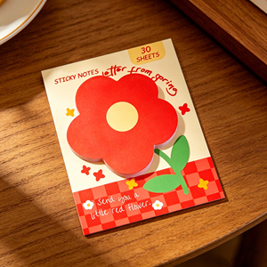 Bloc de Notas Adhesivas con Diseño de Flores Rojas, 30 Hojas, Autoadhesivas - Product Image 6