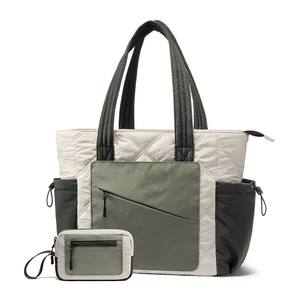 Bolso de Mano Tipo Satchel Unisex con Cierre, Acolchado, Forrado en Poliéster Suave y Resistente, Patrón de Diamantes, Bolsillos Dobles en Ambos Lados, Correa de Hombro Individual - Product Image 6