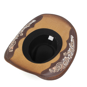 Nouvel Arrivage Chapeau <span class=keywords><strong>de</strong></span> Cowboy Brodé Artisanal avec Boucle en <span class=keywords><strong>Pierre</strong></span> Turquoise Broderie Florale Western Unisexe pour Usage Quotidien et Fêtes - Product Image 3