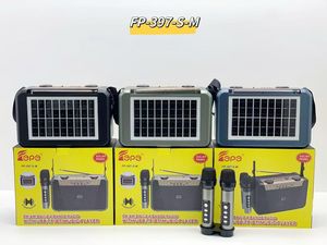 Radio portable solaire FP-397-S-<span class=keywords><strong>M</strong></span> avec double microphone karaoké, haut-parleur Bluetooth, radio 4 bandes AM/FM/SW1-2 et double éclairage LED rechargeable - Product Image 2