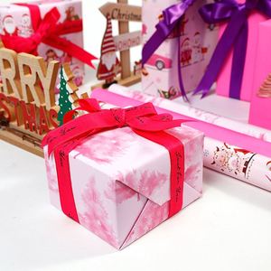 Wholesale Disposable Coated 80g <b>Christmas</b> Pink Kraft <b>Paper</b> 43*300cm Luxury Custom Gift <b>Wrapping</b> Packaging - Product Image 4