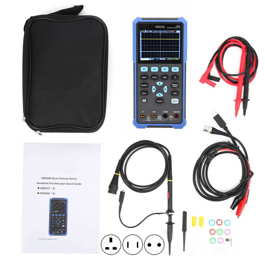 OWON HDS242 – Oscilloscope Portable 2 En 1 + Multimètre 20000 Points 40 MHz – Écran 3.5" LCD – Outil Test Pro USB-C PC